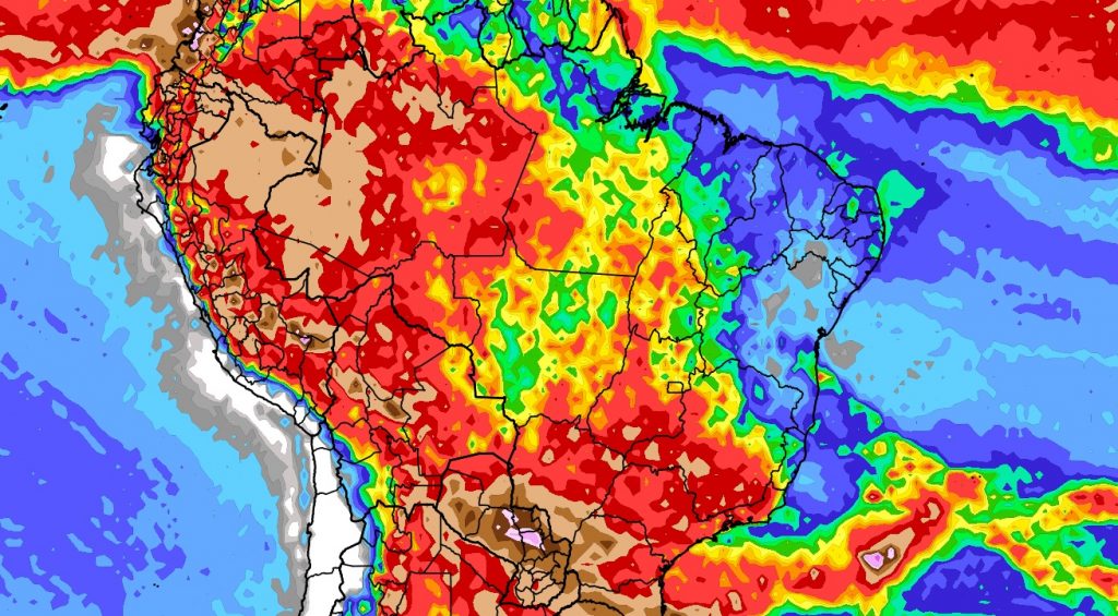 Previsão do tempo: tendência de chuva para dez dias (24/11/2023)