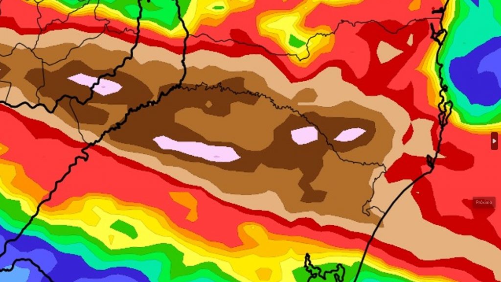 Alerta de grave risco de enchentes por chuva extrema no Sul do Brasil