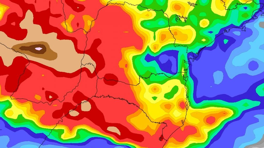 Primeira metade da semana terá novo episódio de chuva no Sul do Brasil