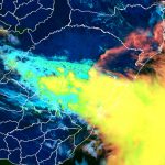 Frente fria avança com chuva localmente volumosa e risco de vento forte