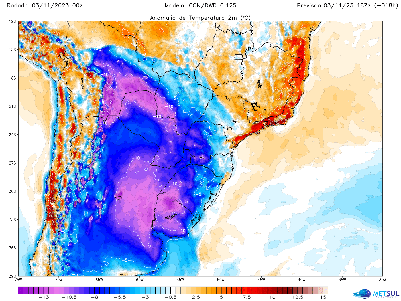 Frente fria avança e provoca sensação de -1ºC em MFrente fria avança e  provoca sensação de -1ºC em MS