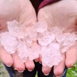 Granizo acompanha temporais que se deslocam pelo Sul do Brasil