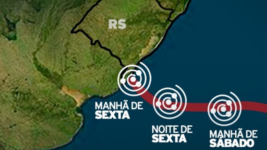 Veja a rota do ciclone extratropical que se forma nesta sexta