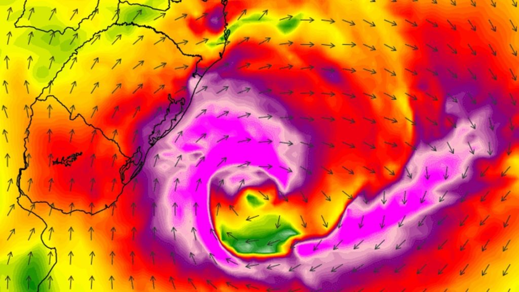 Ciclone se forma, ganhará força e vento aumenta muito até amanhã