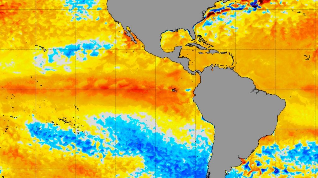 Pacífico segue com anomalias de Super El Niño e pode aquecer mais