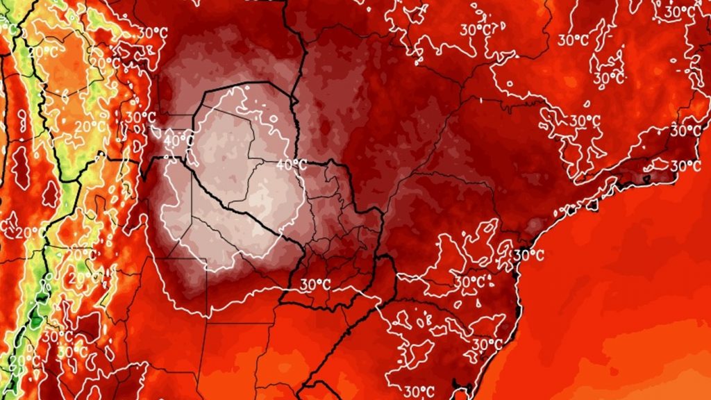 Bolha de calor de 45ºC no centro do continente impacta o Brasil
