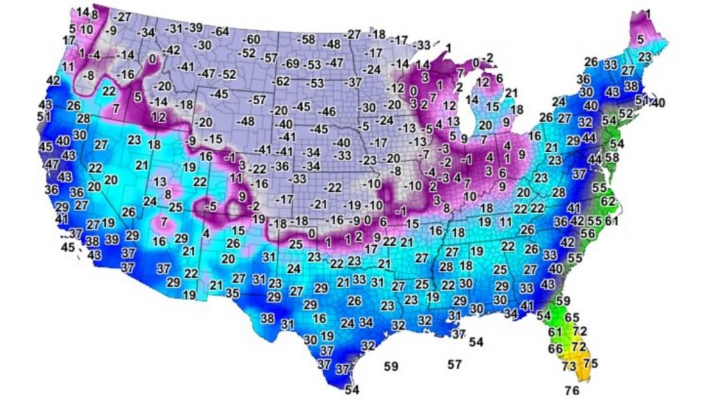 Sensação térmica varia 80ºC nos Estados Unidos na mesma hora