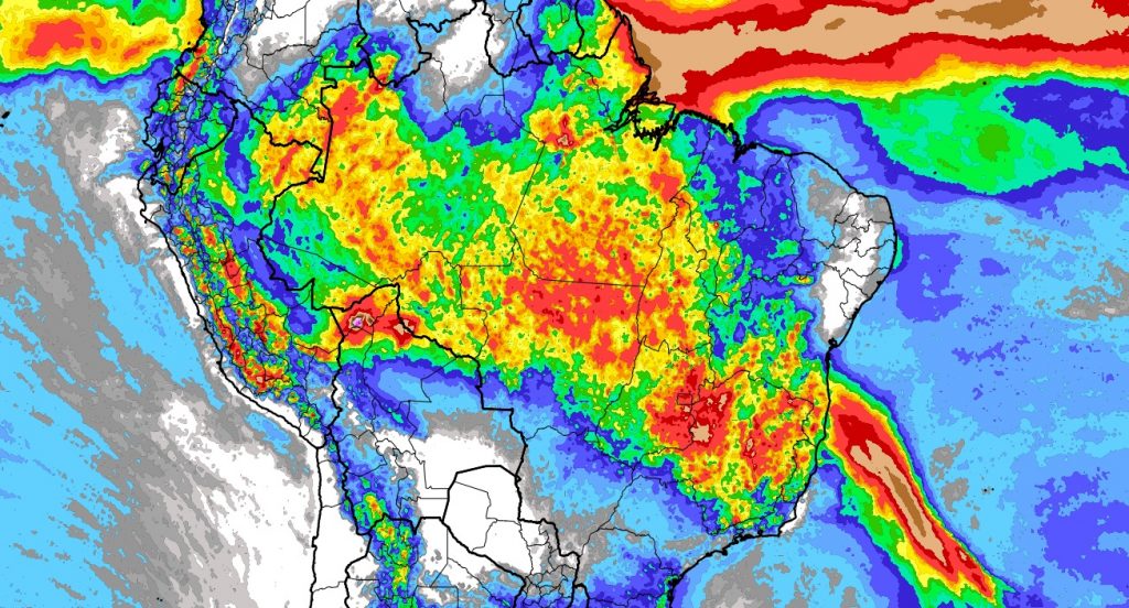 ZCAS se desloca mais para o Norte com chuva volumosa