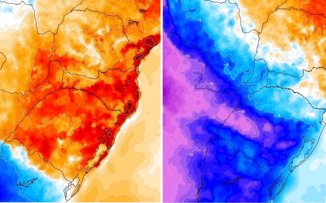 Ar frio põe fim à onda de calor: veja o tamanho da mudança do tempo Massa de ar frio pôs fim à onda de calor de doze dias. Veja os números que mostram o tombo da temperatura em 24 horas.