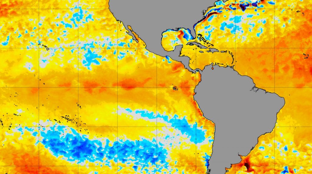 El Niño seguirá atuando no Pacífico no restante do verão