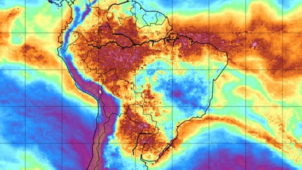 Rio atmosférico traz umidade e chuva localmente forte no Sul do Brasil