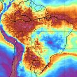 Rio atmosférico traz umidade e chuva localmente forte no Sul do Brasil