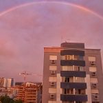 Dia da Mulher começou com arco-íris na Grande Porto Alegre