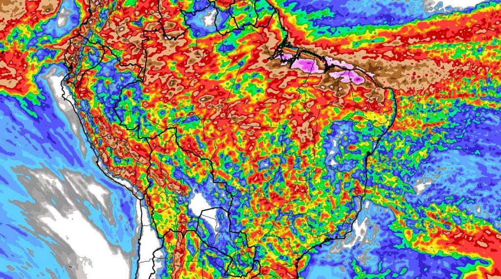 Previsão do tempo: tendência de chuva para dez dias (12/03/2024)