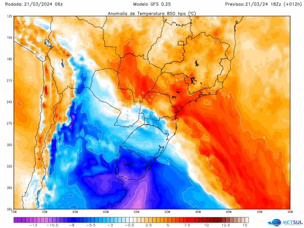 Massa de ar seco e frio chega da Argentina com declínio da temperatura