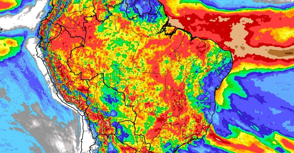 Veja onde deve chover muito e pouco nesta semana no Brasil