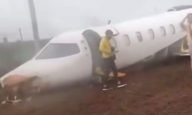 Avião sai da pista sob mau tempo no Norte do Rio Grande do Sul