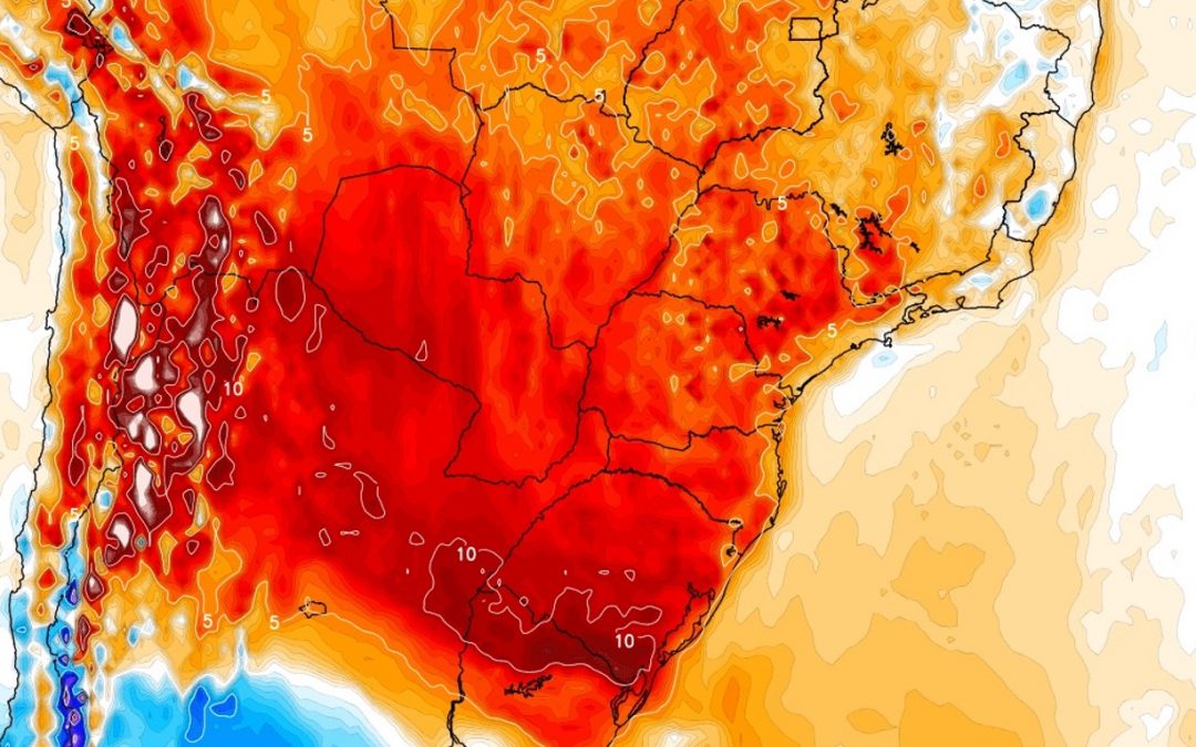 Episódio de calor intenso fora de época atingirá vários estados do Brasil Massa de ar muito quente cobrirá o Centro-Sul do Brasil na última semana de abril com calor muito acima do normal para a época do ano