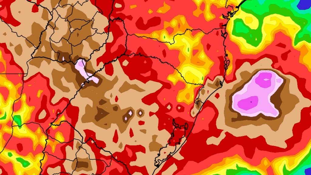 Chuva será frequente e volumosa no Sul do Brasil nos próximos dias