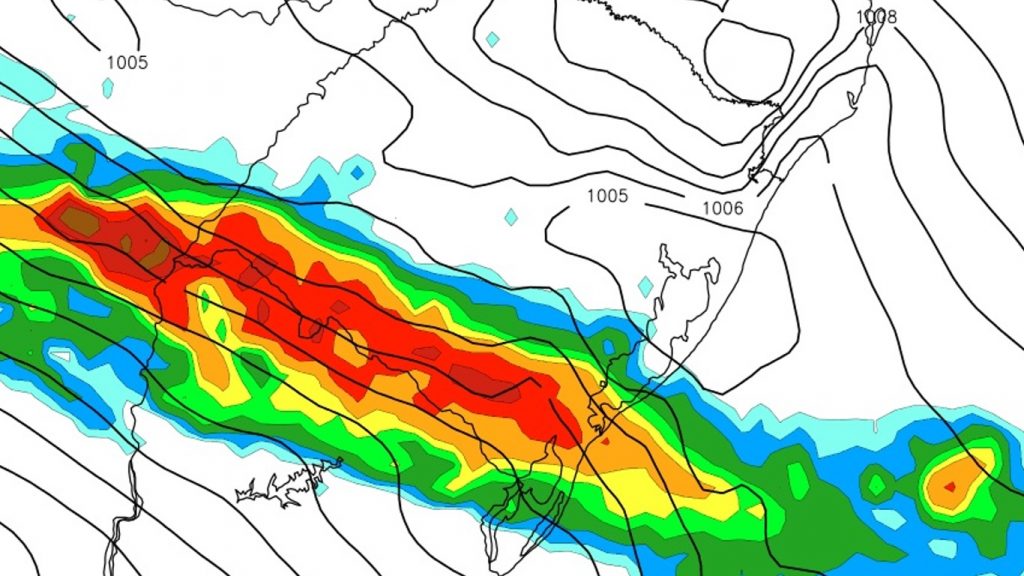 Frente quente hoje será seguida por frente fria amanhã com mais chuva