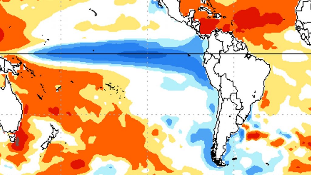 La Niña é mais provável no Pacífico a partir dos meses de inverno