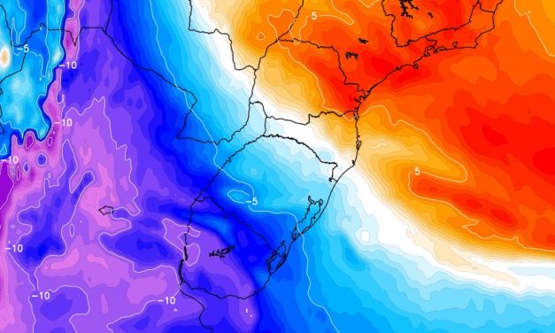 Forte massa de ar frio avança para o Brasil e atingirá áreas das enchentes