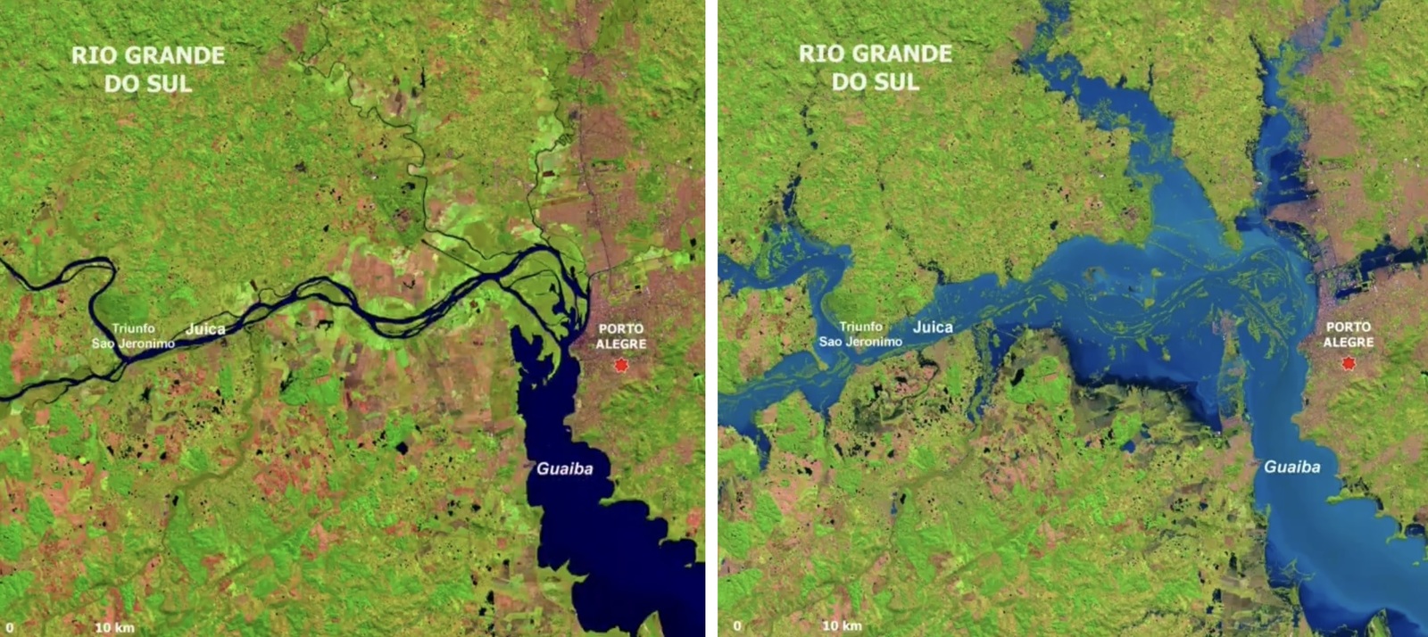 <span class="entry-title-primary">Imagens de satélite mostram enchente arrasadora na Grande Porto Alegre</span> <h2 class="entry-subtitle">Conjunto de imagens de satélite oferecem o tamanho da inundação e a dimensão da catástrofe do Rio Grande do Sul </h2>