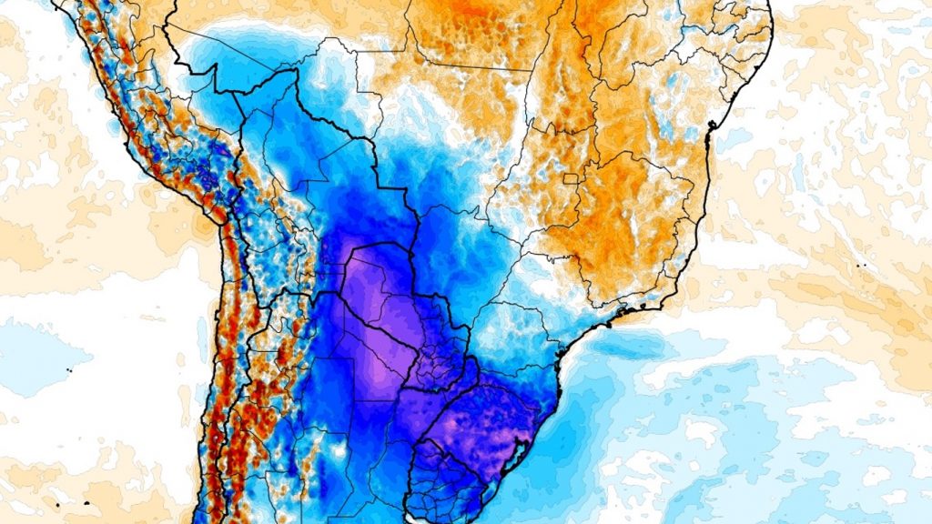 Forte massa de ar polar trará frio intenso e geada em centenas de cidades