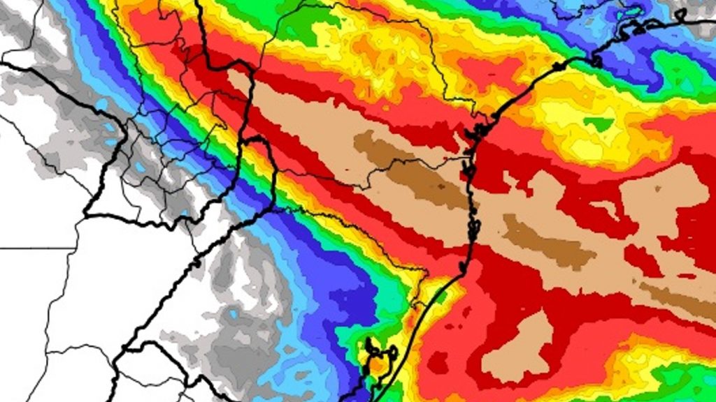 Frente fria e baixa pressão trarão chuva volumosa no Sul e em São Paulo