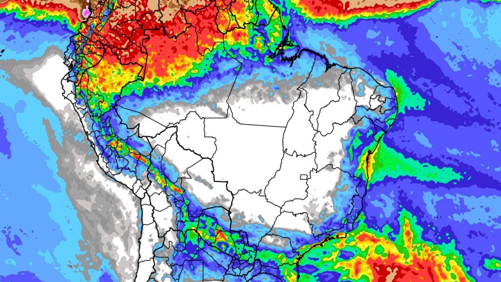 Previsão do tempo: tendência de chuva para dez dias no Brasil