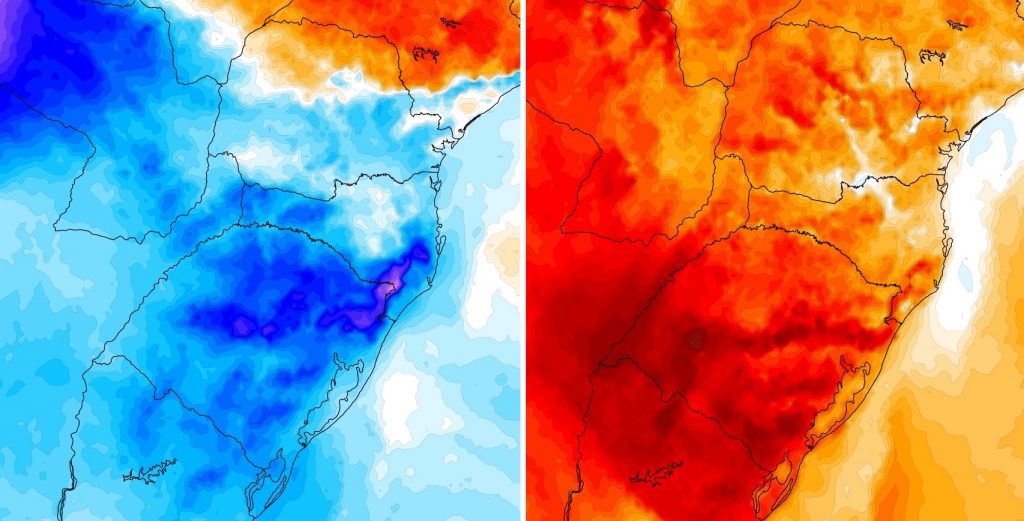 Choque térmico na virada do mês com frio abaixo de zero e depois calorão