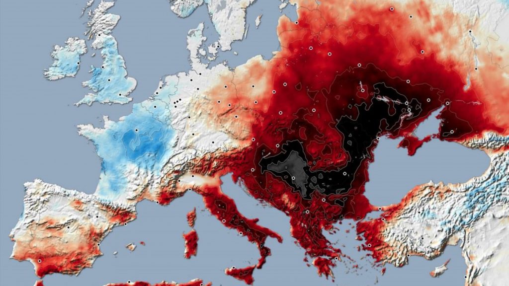 Onda de calor muito intensa castiga o Leste europeu com recordes