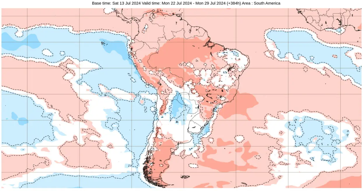Mapas de anomalia de temperatura do modelo europeu 