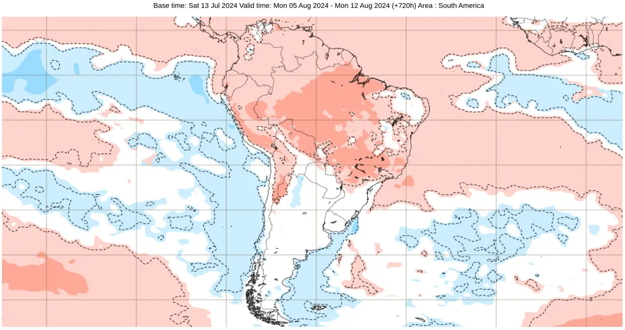 Mapas de anomalia de temperatura do modelo europeu 