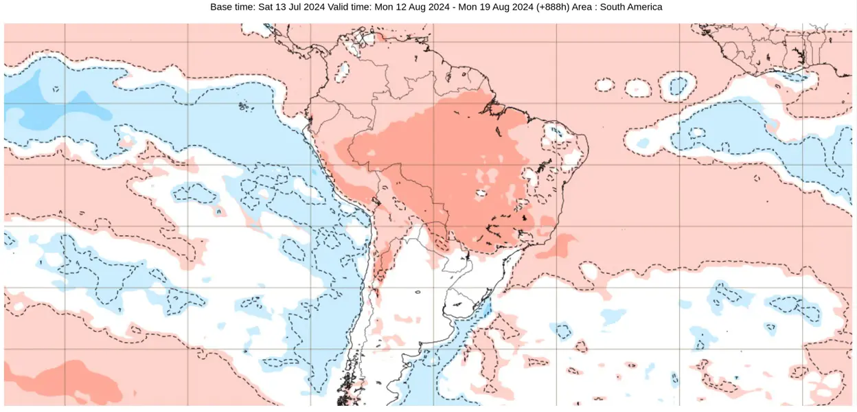 Mapas de anomalia de temperatura do modelo europeu 