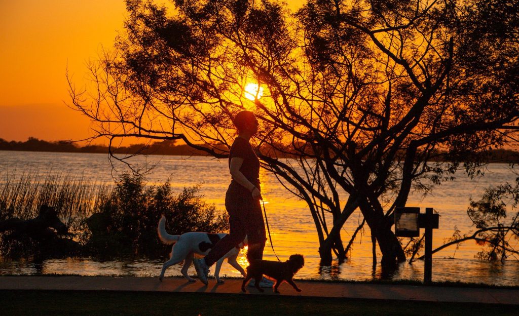 Ar quente eleva a temperatura em começo de agosto de tempo luminoso