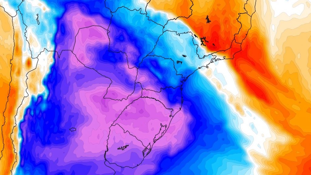 Frente leva chuva ao Sudeste e Centro-Oeste; frio domina o Sul com neve