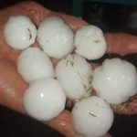 Frente quente se forma com chuva, raios e risco de granizo isolado
