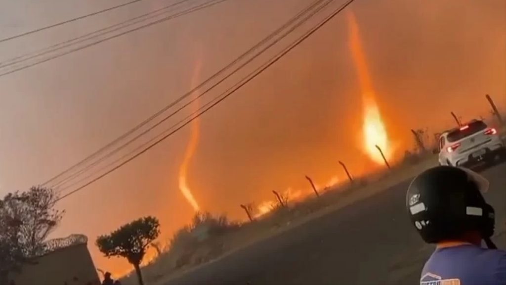 Redemoinhos de fogo se formam em São Paulo em onda de incêndios