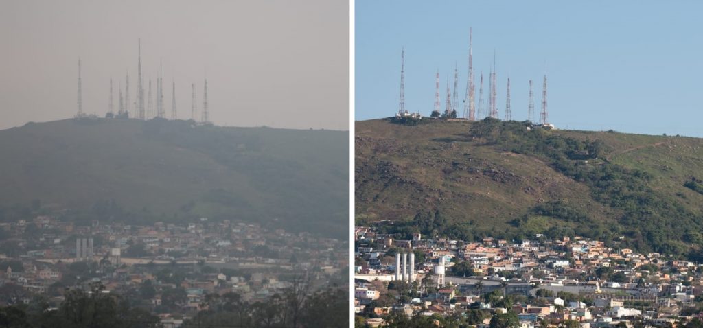 Antes e depois: Porto Alegre reencontra o céu azul e sem fumaça