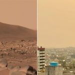 Crise ambiental: uma foto é de Marte e a outra do litoral gaúcho