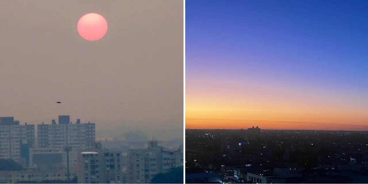 <span class="entry-title-primary">A incrível diferença do céu em Porto Alegre com e sem fumaça</span> <h2 class="entry-subtitle">Massa de ar frio que ingressou no Rio Grande do Sul limpou a atmosfera neste começo de semana e afastou a fumaça das queimadas </h2>
