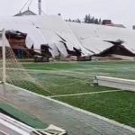 Ginásio vem abaixo com força do vendaval no interior gaúcho