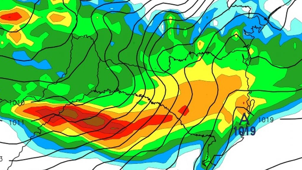 Chuva ganha força e pode ser muito forte em pontos do Sul do Brasil