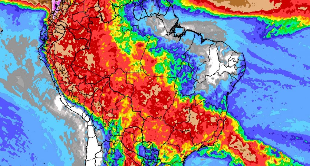 Previsão do tempo: tendência de chuva para dez dias no Brasil