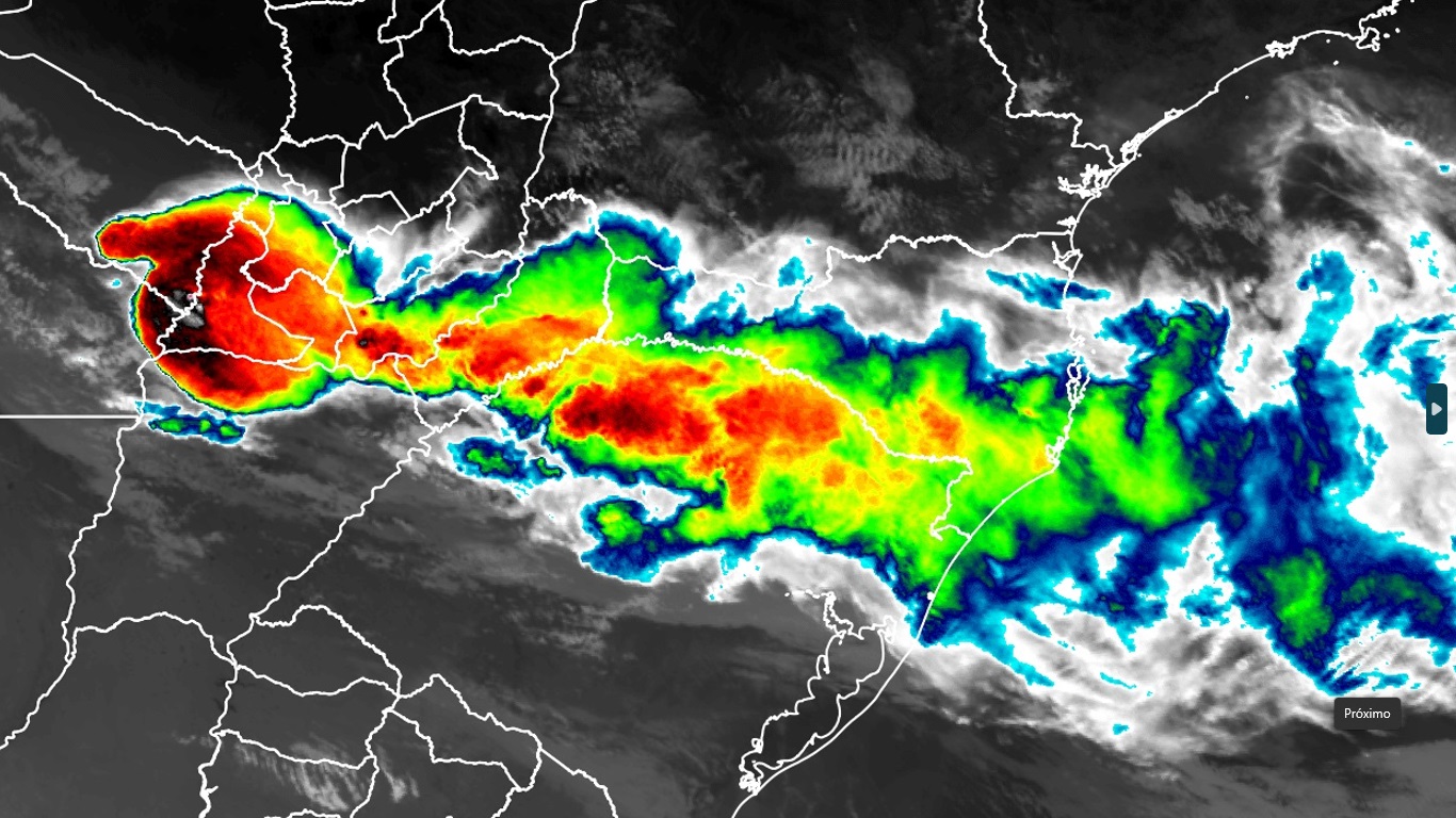 <span class="entry-title-primary">Frente fria avança com chuva e temporais em Santa Catarina e no Paraná</span> <h2 class="entry-subtitle">Frente fria avança pela Região Sul entre hoje e amanhã após ter provocado chuva e temporais no Rio Grande do Sul </h2>