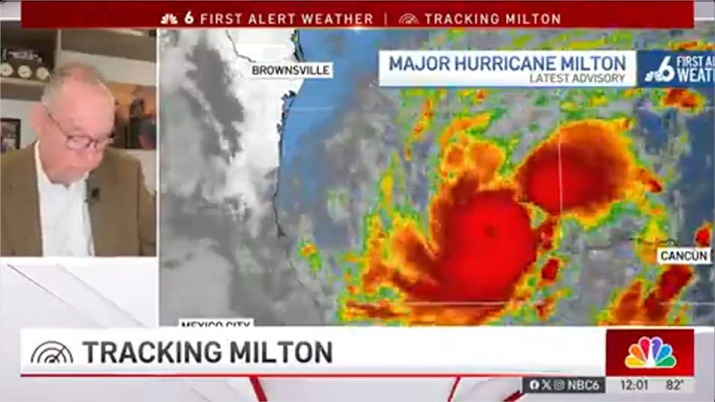 Meteorologista dos EUA se emociona ao prever furacão Milton: “terrível”