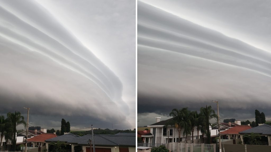 Nuvens prateleiras chamam atenção no céu de diversas cidades