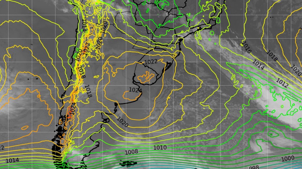 Massa de ar frio no Sul e frente fria no Sudeste do Brasil