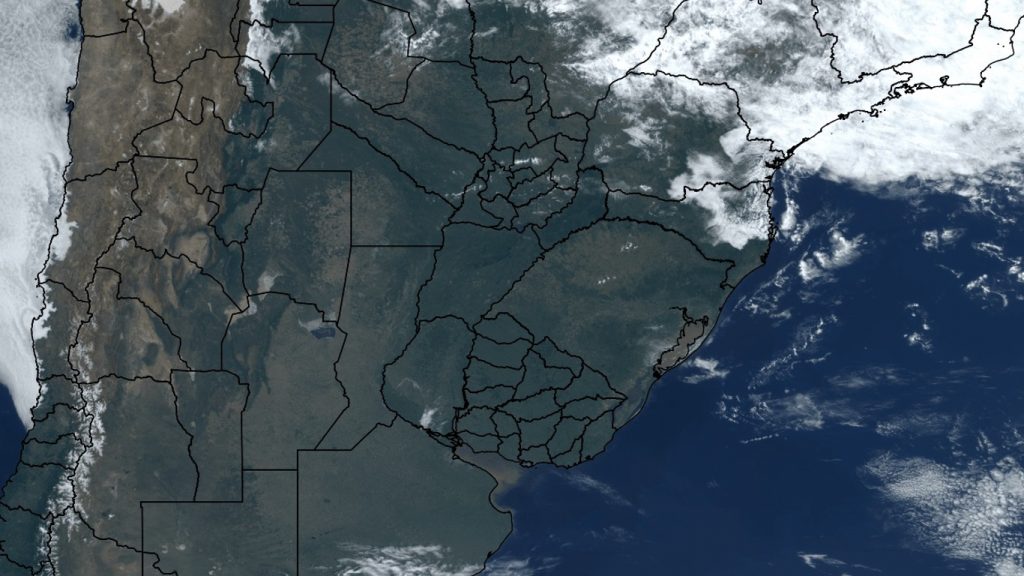 Tempo aberto em uma grande área da América do Sul